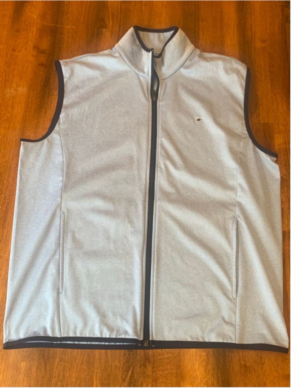 Crown & Ivy Vest Large Light Blue Zip Up Pockets